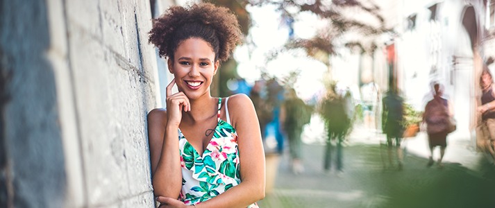 woman with white teeth smiling